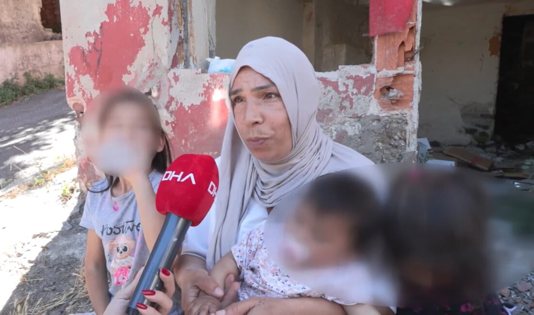Beyoğlu’nda 7 çocuğuyla sokakta kaldığını öne sürüp metruk binaya yerleşen