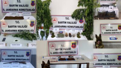 Bartın’da zehir tacirlerine yönelik gerçekleştirilen eş zamanlı baskınlarda 16 şüpheli
