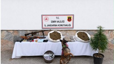 İzmir’in Urla ilçesinde jandarma ekiplerinin koordinesinde düzenlenen uyuşturucu operasyonunda 7