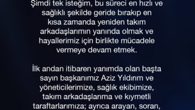 Fenerbahçe’nin milli futbolcusu Kerem Aktürkoğlu, lig maçında yaşadığı sakatlığın ardından