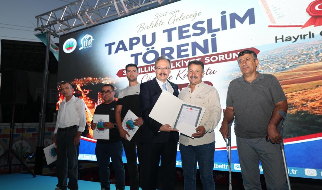 Siirt’te Alan Mahallesi ile Yenimahalle’nin bir bölümünde yaklaşık 34 yıldır