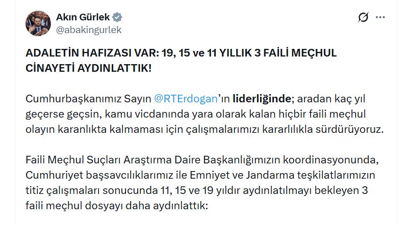 Adalet Bakanı Akın Gürlek, Aksaray, Gaziantep ve Manisa şehirlerinde sırasıyla