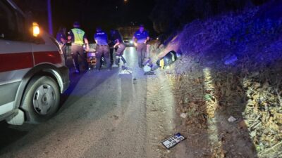 Bursa’nın Mudanya ilçesinde kontrolden çıkan bir motosikletin yol kenarındaki aydınlatma