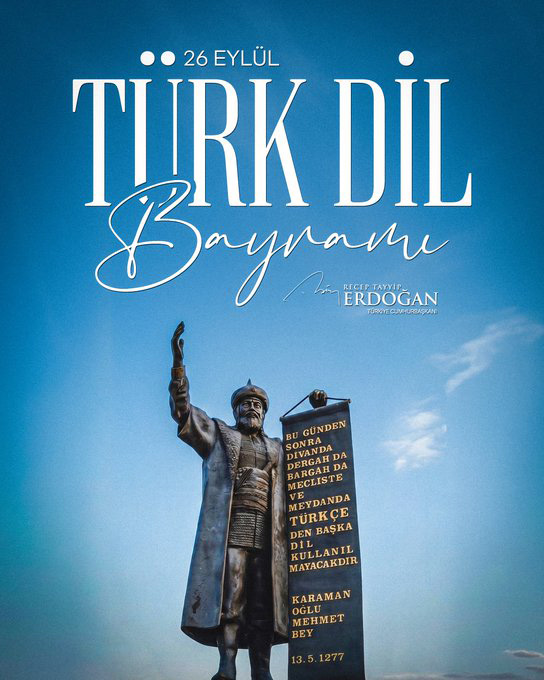 Cumhurbaşkanı Recep Tayyip Erdoğan, 26 Eylül Türk Dil Bayramı vesilesiyle