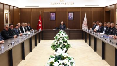 Konya Valisi İbrahim Akın başkanlığında, kentte düzenlenecek spor karşılaşmalarının huzur