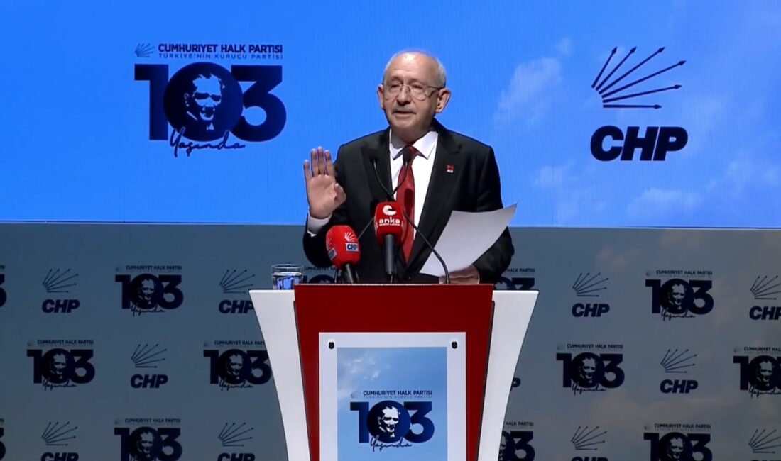 CHP Genel Başkanı Kemal Kılıçdaroğlu, partisinin 103’üncü kuruluş yıl dönümü