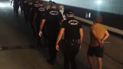 Mersin Cumhuriyet Başsavcılığı koordinesinde Asayiş Şube Ahlak Büro Amirliği ekipleri,