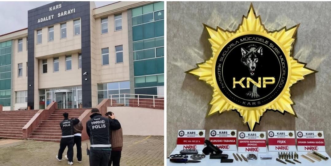 Kars’ta uyuşturucu madde satıcılarına yönelik düzenlenen operasyonda 18,45 gram bonzai,