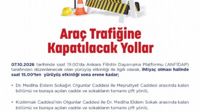 Ankara Emniyet Müdürlüğü, Ankara Filistin Dayanışma Platformu (ANFİDAP) tarafından gerçekleştirilecek