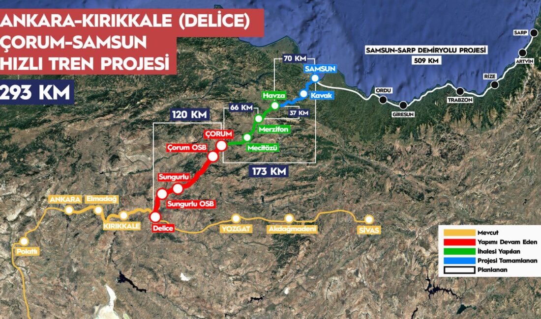 Ulaştırma ve Altyapı Bakanı Abdulkadir Uraloğlu, Ankara-Kırıkkale-Çorum-Samsun Hızlı Tren Hattı