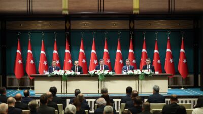 Cumhurbaşkanı Yardımcısı Cevdet Yılmaz, Cumhurbaşkanlığı Külliyesi’nde düzenlenen ‘2027 Yılı Merkezi
