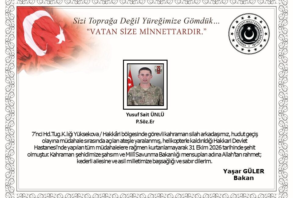 HAKKARİ / TEKHA Milli Savunma Bakanlığı (MSB), Hakkari’nin Yüksekova ilçesinde