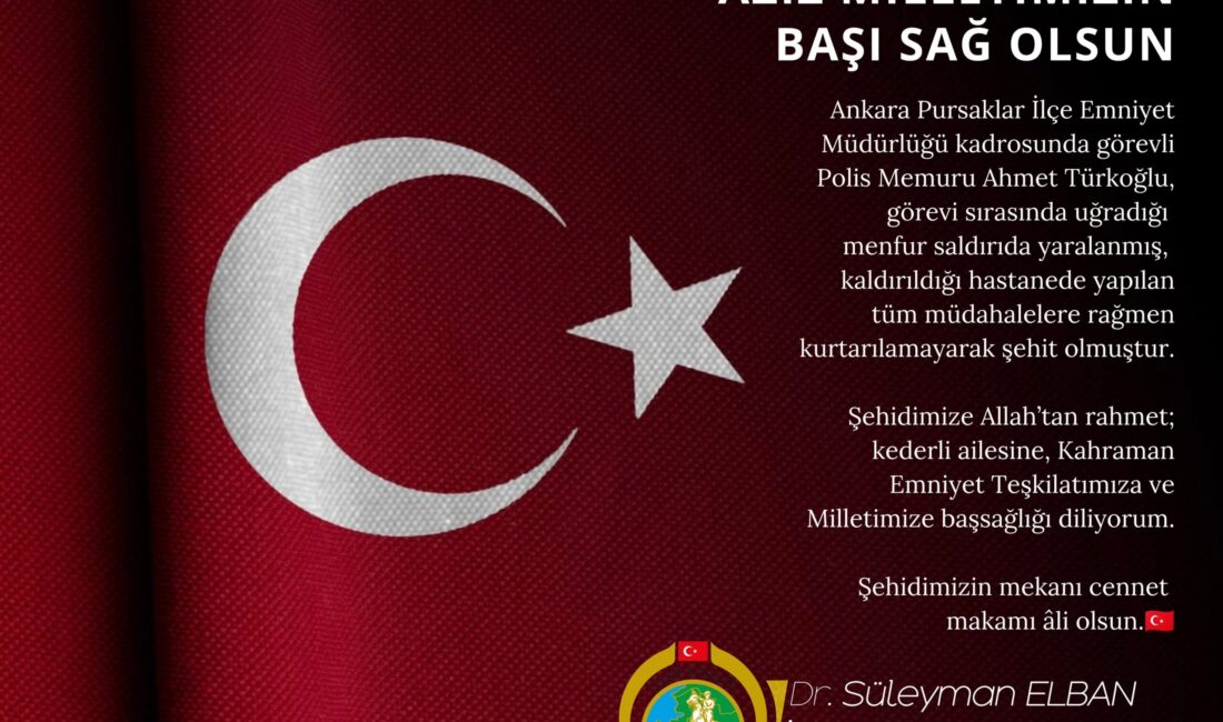 İzmir Valisi Dr. Süleyman Elban, Ankara’nın Pursaklar ilçesinde görev esnasında