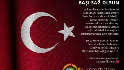 İzmir Valisi Dr. Süleyman Elban, Ankara’nın Pursaklar ilçesinde görev esnasında