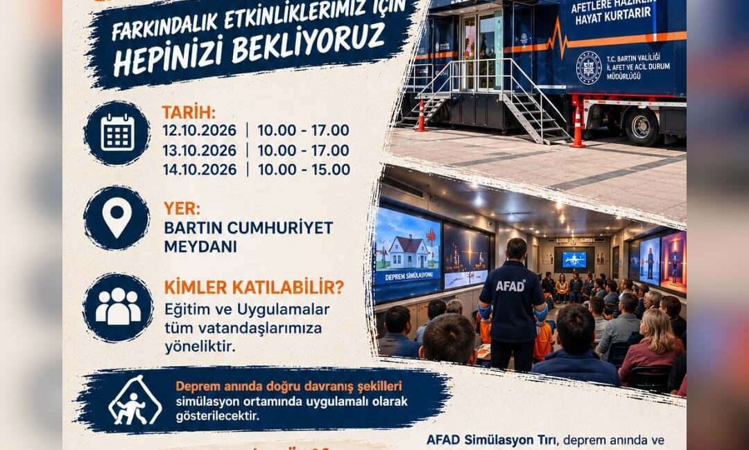 Bartın Valiliği, 13 Ekim Uluslararası Afet Risklerinin Azaltılması Günü dolayısıyla