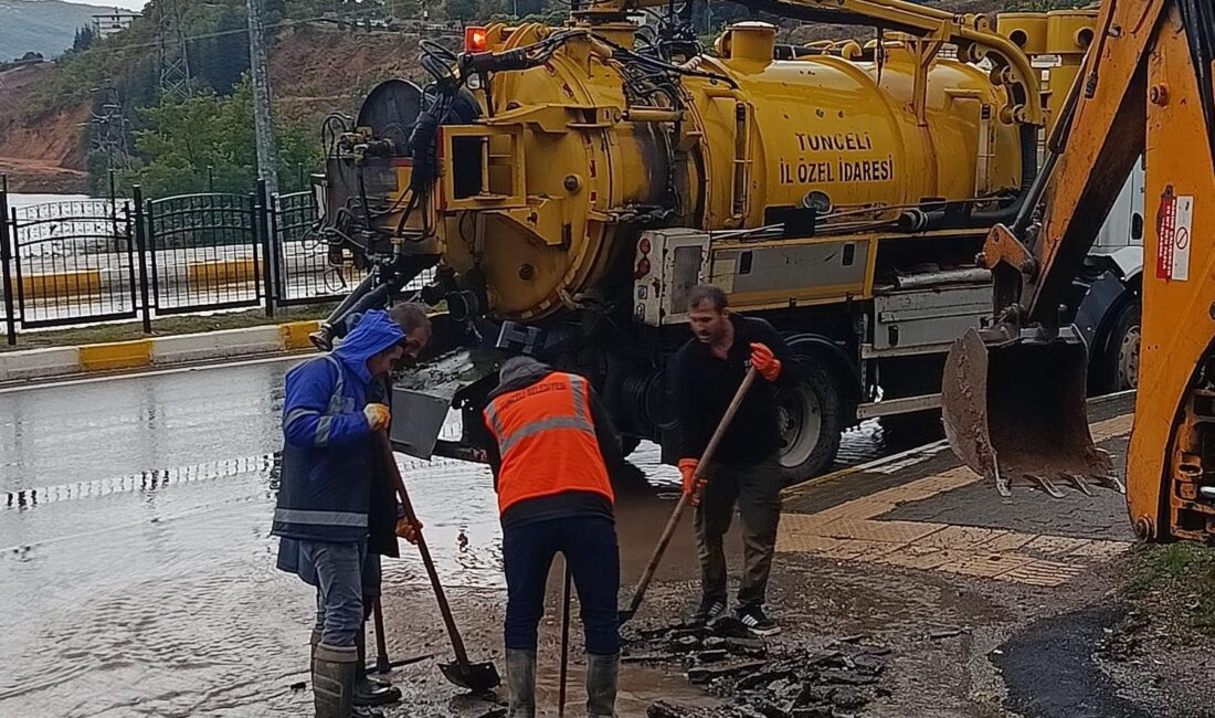 Tunceli genelinde etkisini artıran sağanak yağış sonrası ilgili tüm kurumlar