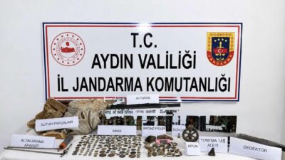 Aydın’ın Karacasu ilçesinde jandarma ekiplerinin gerçekleştirdiği operasyonda çok sayıda tarihi