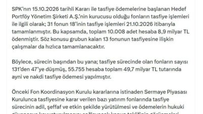 Cumhurbaşkanı Yardımcısı Cevdet Yılmaz başkanlığında toplanan Fon Kurulu, tasfiye sürecindeki