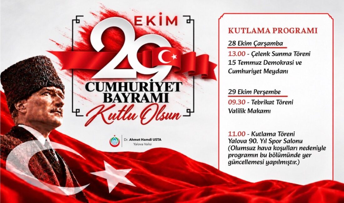 YALOVA / TEKHA Yalova Valiliği, Cumhuriyetin kuruluşunun 103. yıl dönümü
