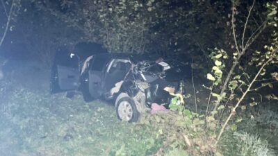 Zonguldak’ın Ereğli ilçesinde kontrolden çıkan otomobilin yaklaşık 30 metre yükseklikten