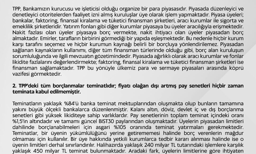Takasbank, bazı sosyal medya ve yayın organlarında yer alan Takasbank