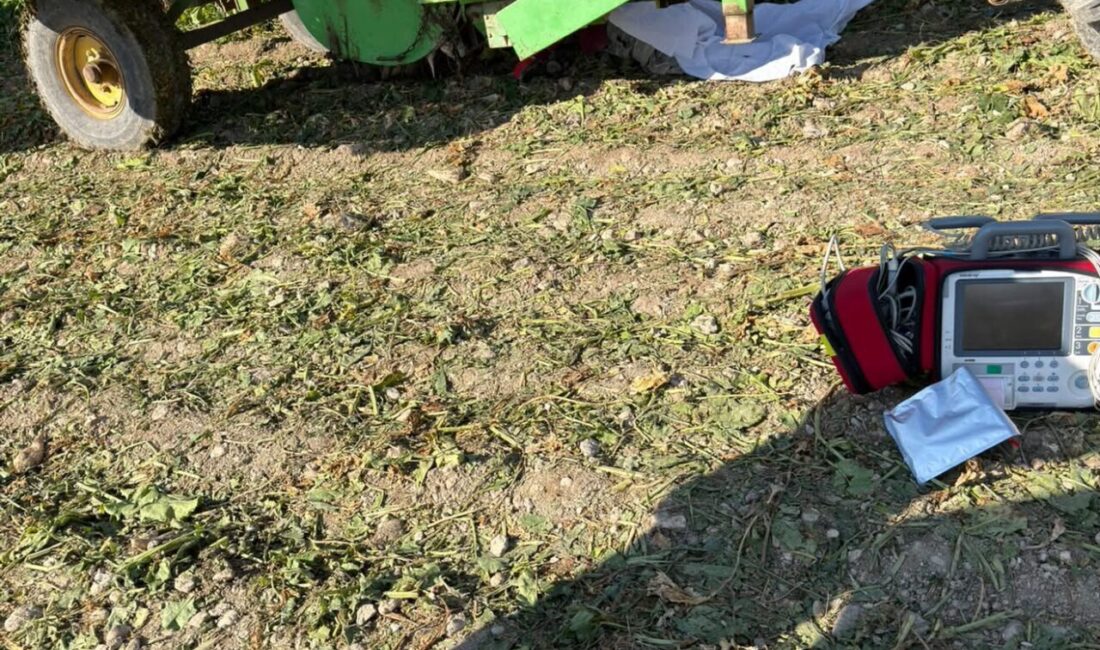 Ankara'nın Polatlı ilçesinde pancar sökme makinesine sıkışan 3 çocuk annesi