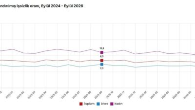 Türkiye İstatistik Kurumu verilerine göre işsizlik oranı eylül ayında 0,5